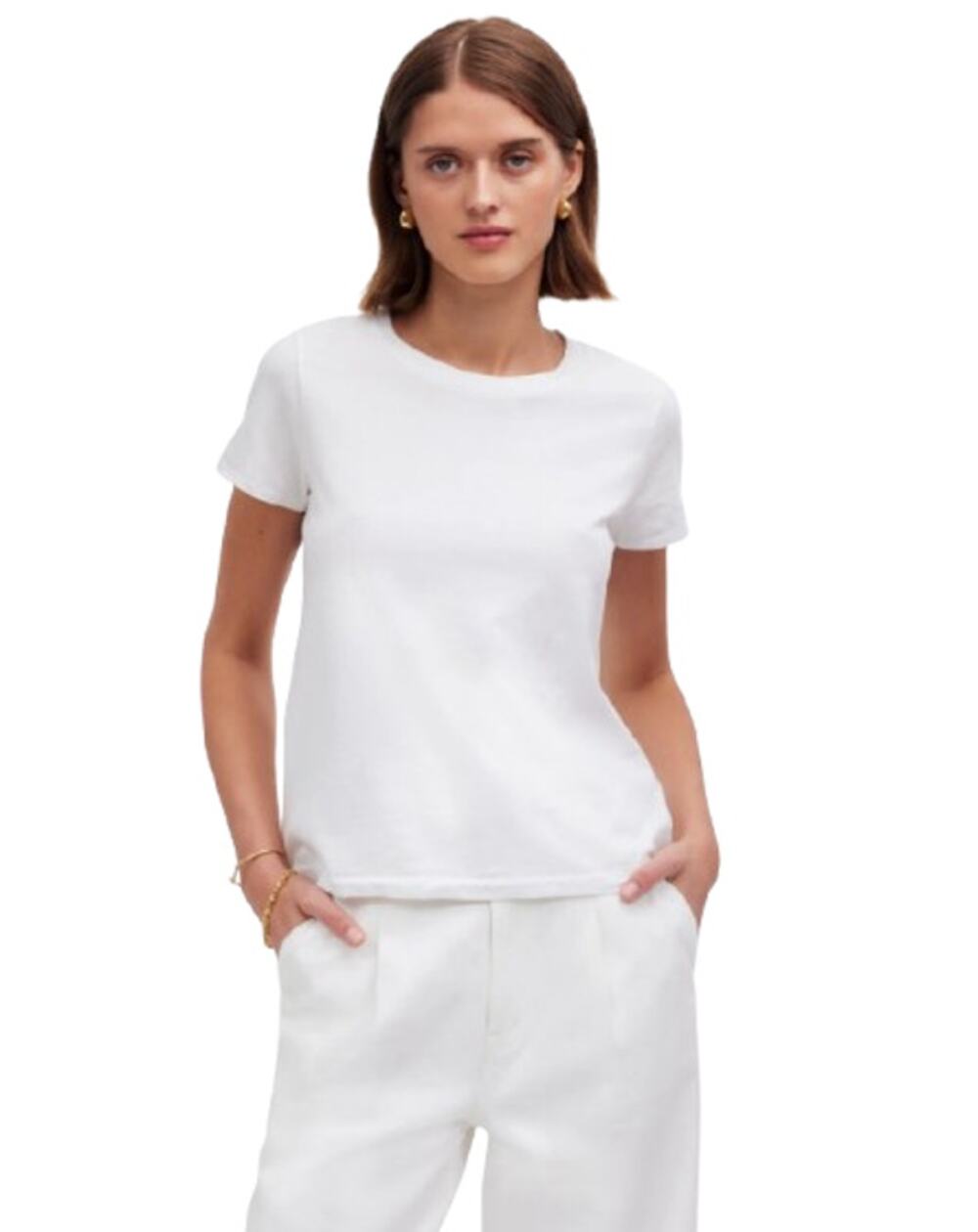 MADEWELL Women's Northside Vintage Tee Medium White Chalk Short Sleeve J8526 NWT